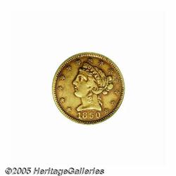 1850 $5 Moffat & Co. Five Dollar AU Details, Reve