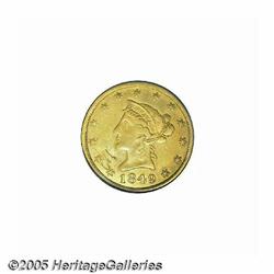 1849 $10 Moffat & Co. Ten Dollar, "Ten Dol." AU D