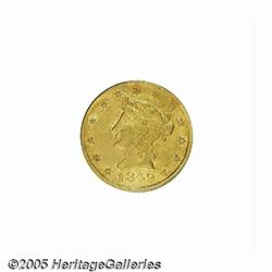 1849 $10 Moffat & Co. Ten Dollar, "Ten D." AU55 P