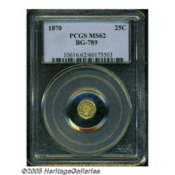 1870 25C Goofy Head Octagonal 25 Cents, BG-789, R