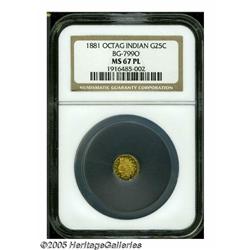 1881 25C Indian Octagonal 25 Cents, BG-799O, Low 