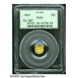 1869 50C Liberty Octagonal 50 Cents, BG-907, Low 