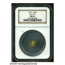 1873 50C Liberty Octagonal 50 Cents, BG-915, Low 