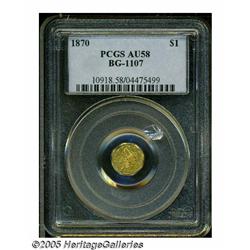 1870 $1 Liberty Octagonal 1 Dollar, BG-1107, R.5,