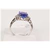 Image 2 : Ladies 18kt white gold, tanzanite gemstone and diamond ring. Set with 3.00ct oval cut faceted tanzan