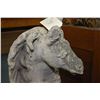 Image 2 : Pair of concrete resting horse motif garden ornaments, each 33" in length