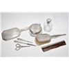 Image 1 : Birks sterling silver eight piece dresser set including bevelled hand mirror, hair brush and comb, p
