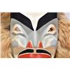 Image 2 : Large unsigned beautifully carved and painted native mask with applied fur "coat collar", 19" includ