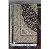 Image 1 : Brand new 100% hand made wool bland Kashan area carpet with center medallion, with black background 