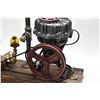 Image 2 : Speedy steam punk table lamp. This light was created using a vintage "Speedy" air compressor believe