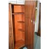 Image 2 : Small matched grain English walnut single door wardrobe, appears to be original finish and hardware