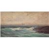 Image 2 : Two antique gilt framed oil on board paintings including a calm bay and a stormy sea, no artist sign