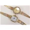 Image 1 : Two vintage 14kt tri-gold Geneve wrist watches including one with diamond bezel