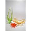 Image 1 : Three pieces of vintage art glass including one signed Chalet