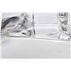 Image 2 : Artist signed art glass table lamp with fabric rectangular shade, note shade mounting seems off, 21"