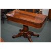 Image 2 : Flamed mahogany antique center pedestal fold over parlour table