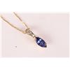 Image 1 : Ladies 14kt yellow gold, diamond and tanzanite pendant set with 0.19ct of brilliant cut round diamon