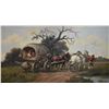 Image 2 : Antique heavy gilt framed oil on canvas painting labelled on verso "Hungarian Gypsies" by artist H.P