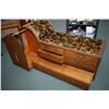 Image 2 : Antique quarter cut oak chaise with five drawers plus unusual large pull out, appears to be original