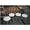 Image 1 : Four antique ice cream parlour chairs with oak seats painted white