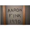 Image 2 : Large oil on linen painting labeled on verso "Untitled Double Grapes 1990" signed by artist Aaron Fi