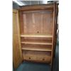 Image 2 : Antique matched grain mahogany two door wardrobe currently modified as entertainment unit 77" x 46"