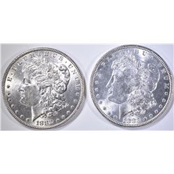 1882 & 1883 MORGAN DOLLARS, CH BU