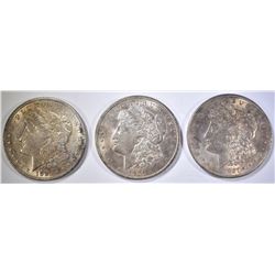 3-BU 1921 MORGAN DOLLARS