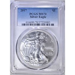2017 AMERICAN SILVER EAGLE, PCGS MS-70