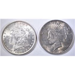 1896 CH BU MORGAN & 1922 AU PEACE DOLLARS
