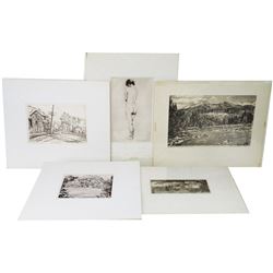 5 Branson Stevenson (Montana) Etchings
