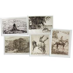 5 Branson Stevenson (Montana) Etchings