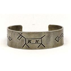 Native American Whirling Log Horse Cuff Bracelet