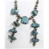Image 1 : Vintage Navajo Sterling Turquoise Nugget Necklace