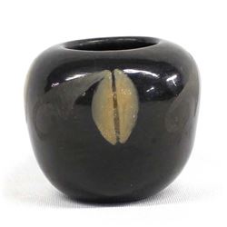 San Ildefonso Sienna Black Pottery Jar, Wan Povi