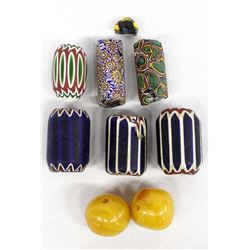 Chevron, Clay, and Butterscotch Amber Beads