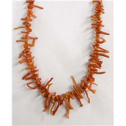 Native American Navajo Red Branch Coral Necklace