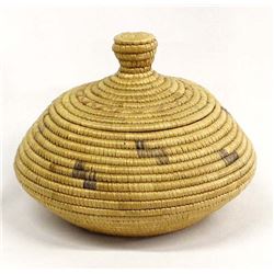 Antique Northwest Coast Eskimo Lidded Basket