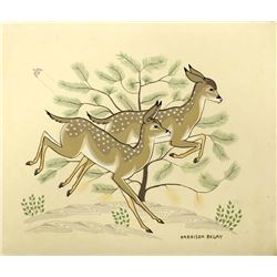 Vintage Navajo Racing Fawn Print, Harrison Begay