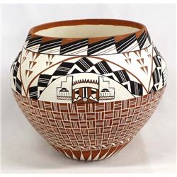 1988 Acoma Hand Painted Ceramic Pottery Olla