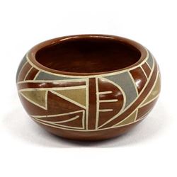 Vintage Santa Clara Pottery Bowl by P. Gutierrez