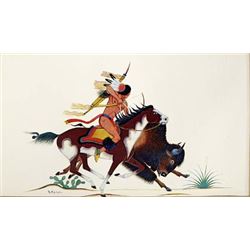 Vintage Native American Kiowa Print by S. Mopope