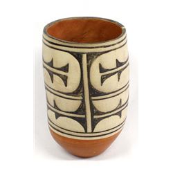 Santo Domingo Cylindrical Pottery Jar by Tenorio