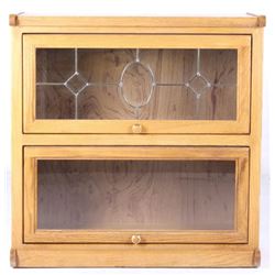 Quarter Sawn Oak Two Stack Barrister Cabinet
