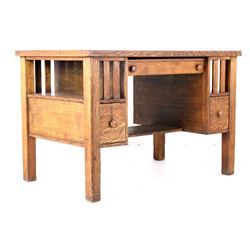 Early 1900's Quarter Sawn Oak Mission Desk