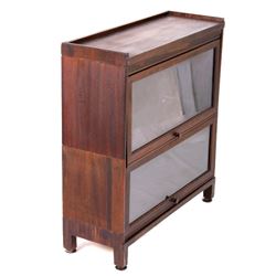 Early Oak Double Stack Barrister Display Cabinet
