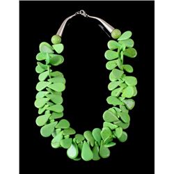 Navajo Sterling Silver & Gaspeite Necklace