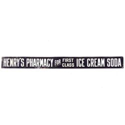 Antique Henry's Pharmacy Tin Sign From Montana