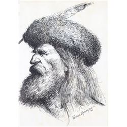 Frederic Remington Original Pen & Ink c. 1890