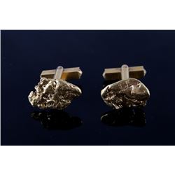 Alaskan 24K Gold Nugget Cufflinks 1950's